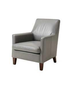 Erish Leather Upholstered Dining Chair In Gray (synthetic illustration; no displayed measurements)