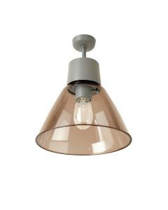5 '' H Glass Bell Ceiling Fan Fitter Shade ( Screw On ) In Gray/Brown