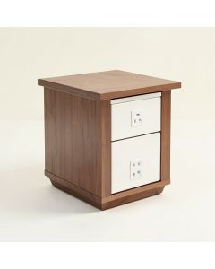 Saldana Block End Table With Storage And Built-In Outlets (synthetic illustration; no displayed measurements)
