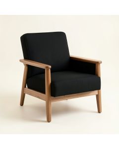 Laurel Bend Upholstered Armchair - Black (synthetic illustration; no displayed measurements)