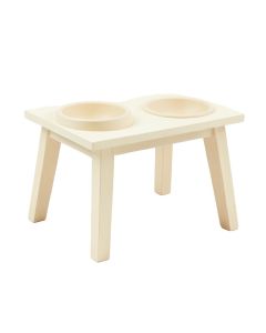 Summit Dale Pet Feeding Stand With Two Plain Empty Bowls - Cream