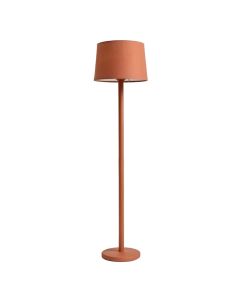 Dawn Brook Floor Lamp With A Plain Fabric Shade - Terracotta