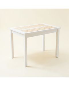River Arc Patio Table - White (synthetic illustration; no displayed measurements)