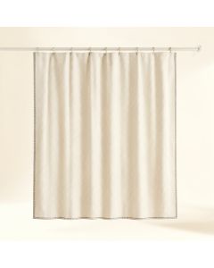Harbor Crest Shower Curtain Hanging Flat From A Plain Rod - Ivory (synthetic illustration; no displayed measurements)