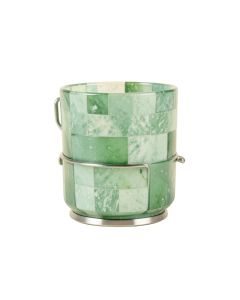 Sea Foam Mosaic Glass/Steel 8 Piece Bathroom Accessory Set