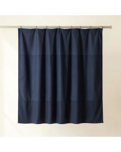 Bay Arc Shower Curtain Hanging Flat From A Plain Rod (synthetic illustration; no displayed measurements)