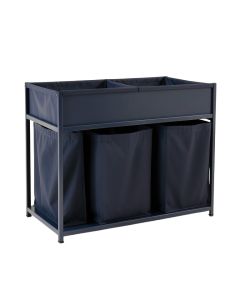 Cliff Branch Laundry Sorting Station With Plain Removable Bags - Navy (synthetic illustration; no displayed measurements)