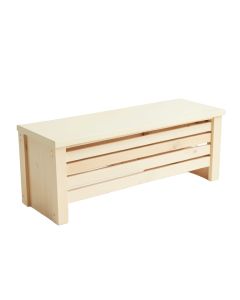 Fern Bend Narrow Outdoor Storage Bench - Cream