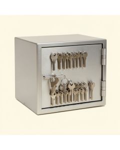 Locking Key Cabinet , 72-Key , Brushed Aluminum , 11 7/8 X 4 3/4 X 15 3/4 (synthetic illustration; no displayed measurements)
