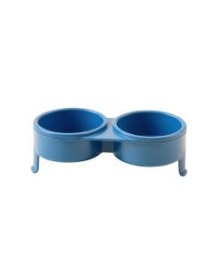 Hazel Bridge Pet Feeding Stand With Two Plain Empty Bowls - Blue (synthetic illustration; no displayed measurements)
