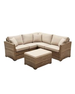 Outdoor Garden Patio Furniture 7-Piece Pe Rattan Wicker Sectional Cushioned Sofa Sets With 2 Pillows And Coffee Table