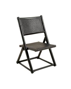 Cedar Crest Folding Outdoor Chair - Black (synthetic illustration; no displayed measurements)