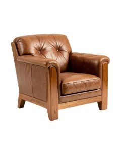 Mance 34 '' Wide Tufted Top Grain Leather Armchair (synthetic illustration; no displayed measurements)