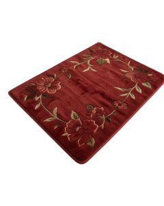 Stencil Plush Rectangle Memory Foam Non-Slip Floral Bath Rug (synthetic illustration; no displayed measurements)