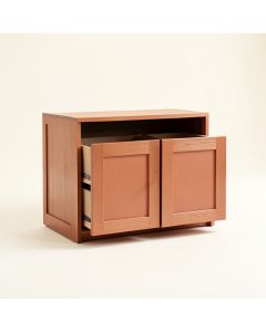 Ash Edge Freestanding Pull-Out Hamper Cabinet - Terracotta (synthetic illustration; no displayed measurements)
