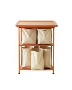 Moss Bridge Laundry Sorting Station With Plain Removable Bags - Terracotta