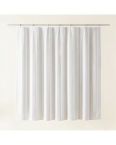 Flint Arc Shower Curtain Hanging Flat From A Plain Rod (synthetic illustration; no displayed measurements)