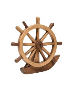 Bucoli Wooden Ship Wheel Sculpture