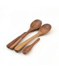 Anolon Teak Wood Tools 13-Inch Tool Set , 3-Piece (synthetic illustration; no displayed measurements)