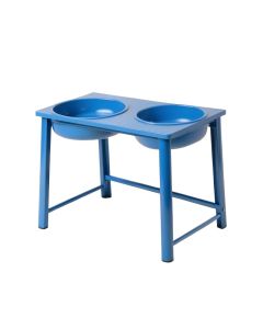 Flint Field Pet Feeding Stand With Two Plain Empty Bowls - Blue