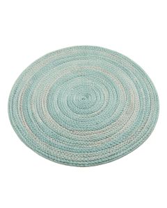Traci Ombre Braided Cotton Aqua Area Rug