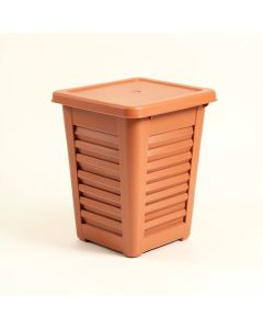Clay Bridge Closed Garden Compost Bin - Terracotta (synthetic illustration; no displayed measurements)