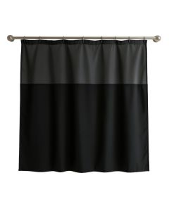 Brook Bluff Shower Curtain Hanging Flat From A Plain Rod - Black (synthetic illustration; no displayed measurements)