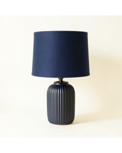 Summit Canyon Table Lamp With A Plain Fabric Shade - Navy (synthetic illustration; no displayed measurements)