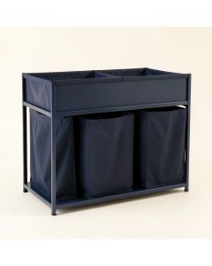 Cliff Branch Laundry Sorting Station With Plain Removable Bags - Navy (synthetic illustration; no displayed measurements)
