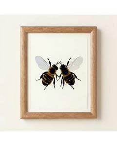 Two Bees Framed Painting Print On Gallery Wrapped Canvas (synthetic illustration; no displayed measurements)
