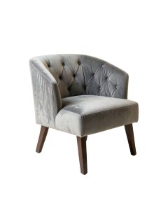 Anasophia Tufted Velvet Upholstered Side Chair In Gray (synthetic illustration; no displayed measurements)