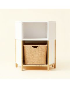 Rowan Crest Freestanding Pull-Out Hamper Cabinet - White (synthetic illustration; no displayed measurements)
