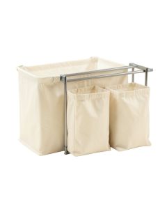 Briar Crest Laundry Sorting Station With Plain Removable Bags - Ivory