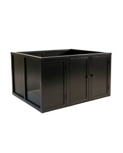 Aspen Falls Empty Furniture-Style Litter Enclosure - Black (synthetic illustration; no displayed measurements)