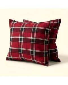 Rustic Patch Plaid Cotton Blend Flannel Pillowcase (synthetic illustration; no displayed measurements)