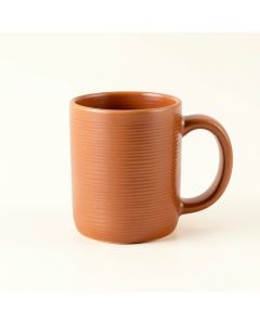 Pine Branch Ceramic Mug - Terracotta (synthetic illustration; no displayed measurements)