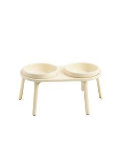 Shore Canyon Pet Feeding Stand With Two Plain Empty Bowls - Ivory (synthetic illustration; no displayed measurements)