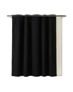 Vale Dell Shower Curtain Hanging Flat From A Plain Rod - Black