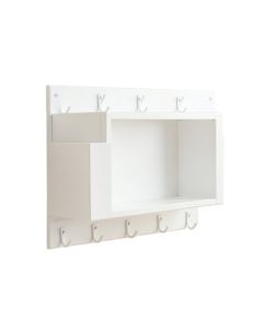 Ash Bend Wall-Mounted Entryway Organizer Shelf - White