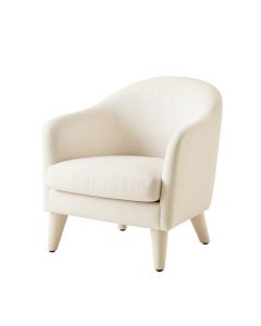 Fern Bend Upholstered Armchair - White