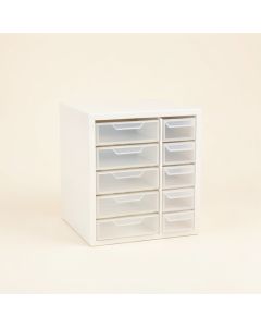 Slate Bend Small-Parts Storage Drawer Cabinet - White (synthetic illustration; no displayed measurements)