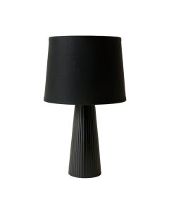 Flint Bridge Table Lamp With A Plain Fabric Shade - Black
