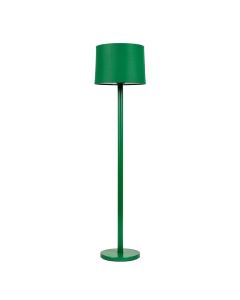 Ridge Arc Floor Lamp With A Plain Fabric Shade - Green (synthetic illustration; no displayed measurements)
