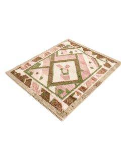 Miranda Geometric Hand Hooked Beige/Brown/Pink/Green Area Rug (synthetic illustration; no displayed measurements)