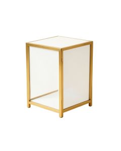 Albertville Metal Nightstand In White/Gold