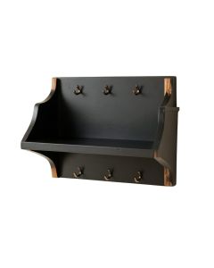 Pine Brook Wall-Mounted Entryway Organizer Shelf - Black