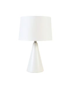 Bay Crest Table Lamp With A Plain Fabric Shade - White