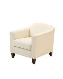 Leather Upholstered Arm Chair In White