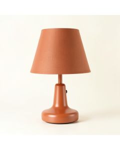 Birch Arc Table Lamp With A Plain Fabric Shade (synthetic illustration; no displayed measurements)