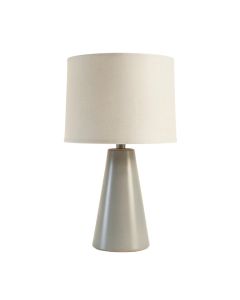 Oak Dale Table Lamp With A Plain Fabric Shade - Gray